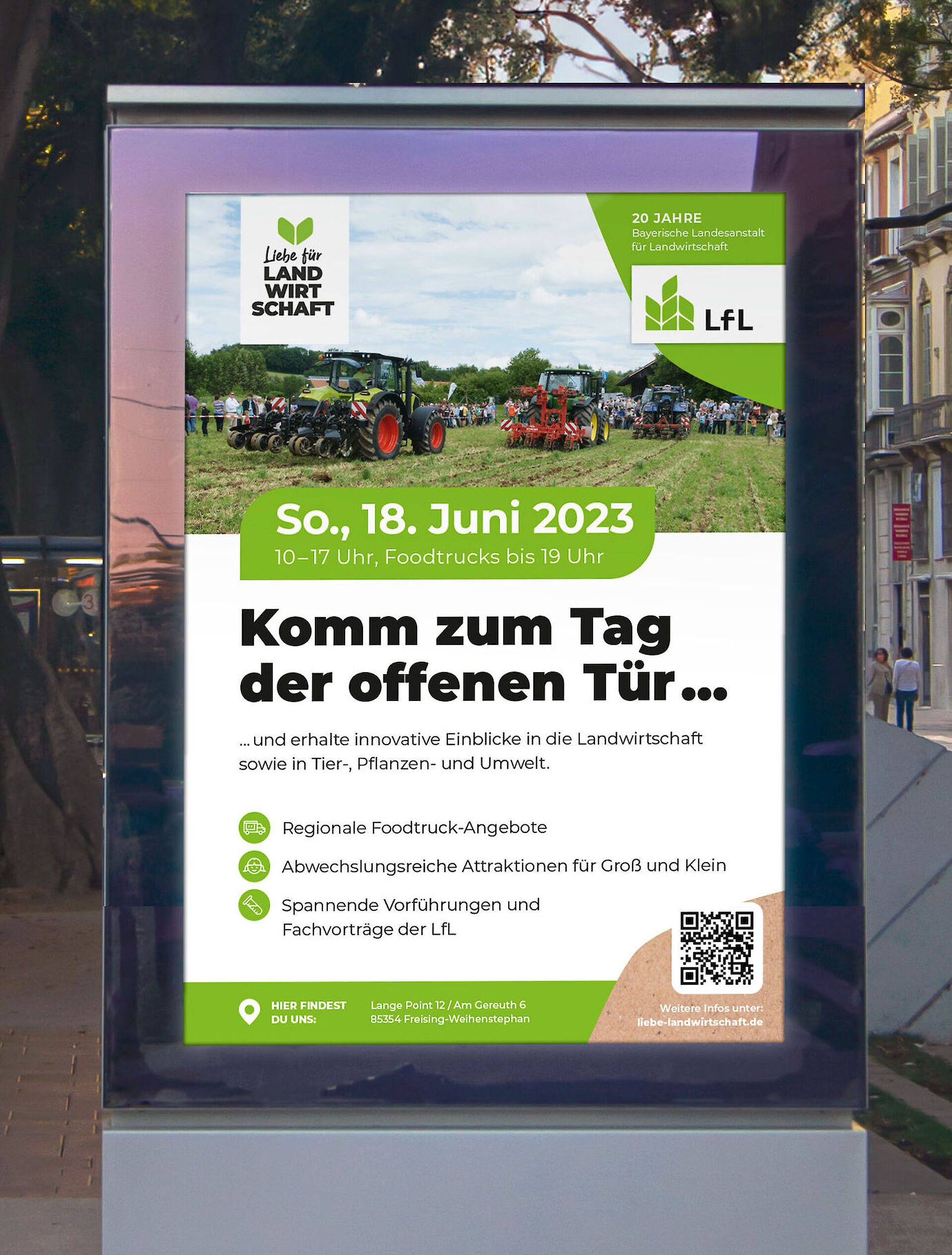 Eine elektronische Werbetafel von der LfL